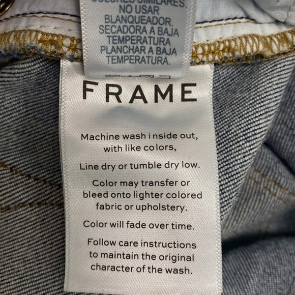 FRAME DENIM Le High Straight Jeans Asymetric Hem in Kingsway Size 31 - Picture 8 of 10